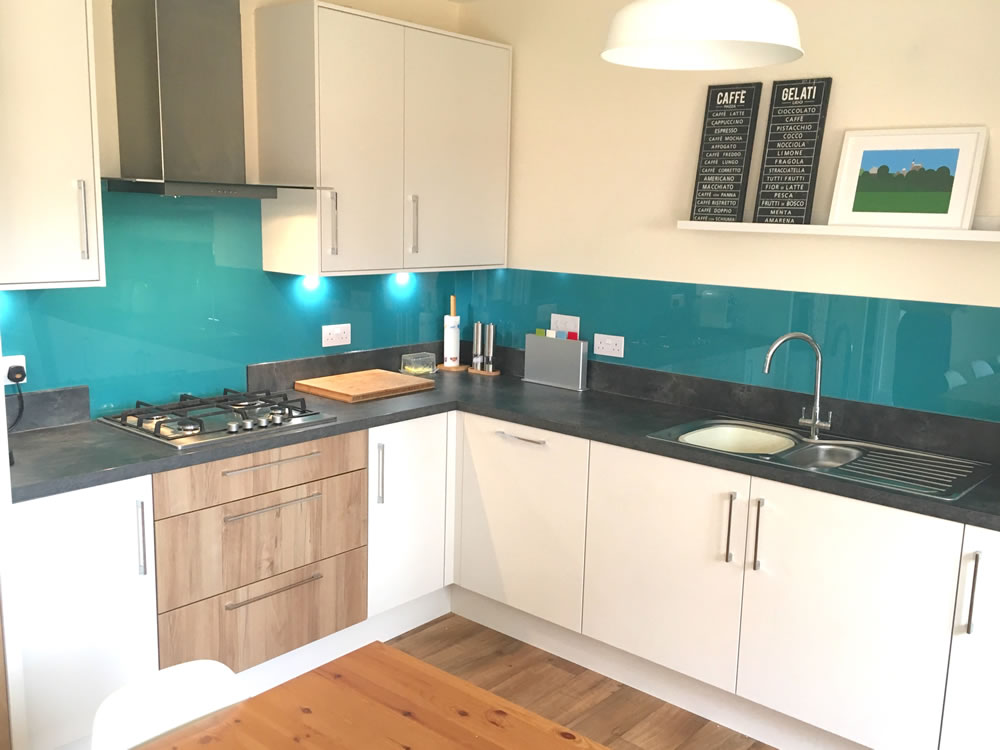 Blue Glass Splashback